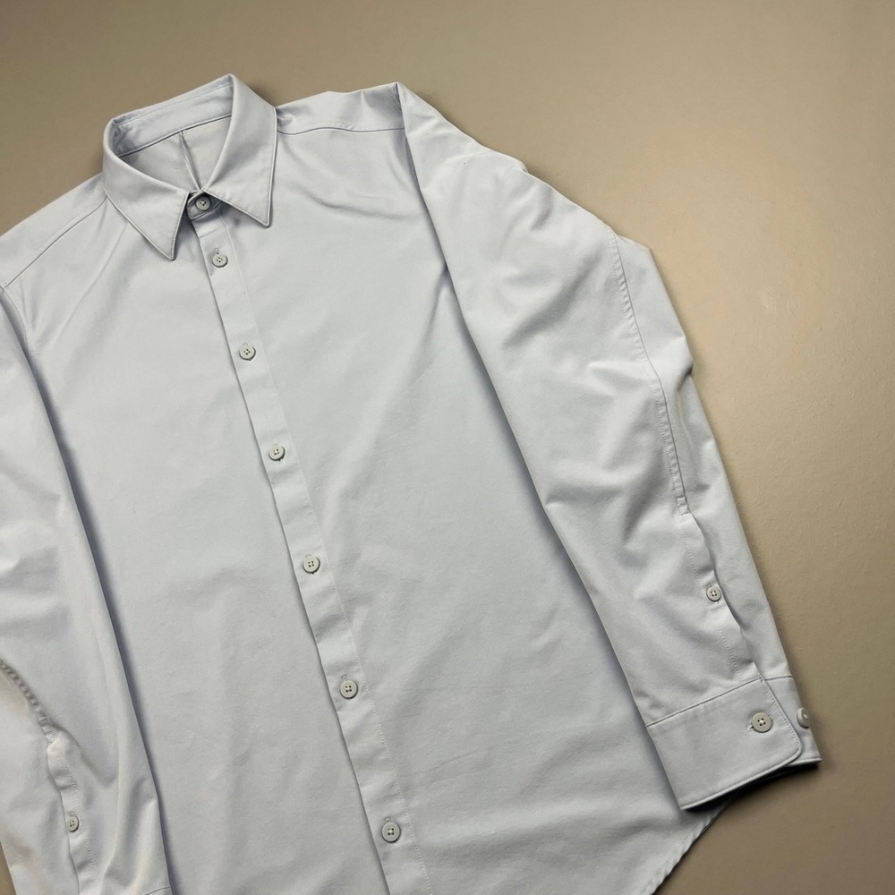 Lululemon Commission Button Down Shirt Mens S Light Blue Long Sleeve Technical